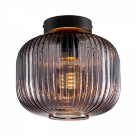 Toplicht plafondlamp Savoy  zwart, met Rosewood zwart glas