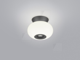 Helestra plafondlamp Sapo led kleur zwart opal glas