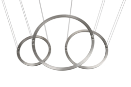 Trio lighting hanglamp Morrison led, mat nikkel met switch dimmer