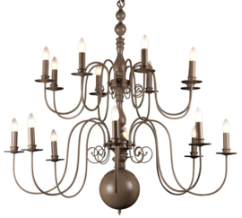 Linea verdace hanglamp Brugge, 8+8-lichts pale-taupe