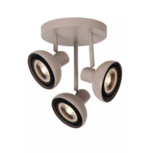 Lucide plafondspot Sensas led, 3-lichts beige