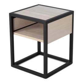 Spinder design DIVA ONE-NIGHTSTAND nachtkastje, white sand zwart