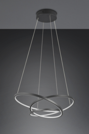 Trio lighting hanglamp Darvin led, zwart incl. switch dimmer 64 cm