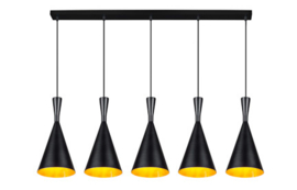 Linea verdace hanglamp Clessidra , 5-lichts zwart-goud