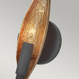 Elstead Lighting wandlamp Willow,  carbon black met goldleaf