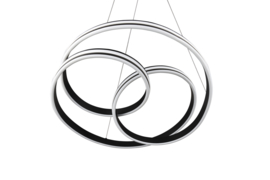 Trio lighting hanglamp Nuria led, mat zwart met switch dimmer