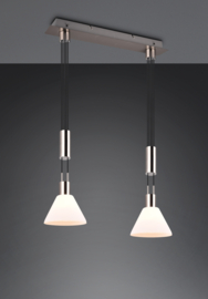 Trio lighting hanglamp Stanley, 2-lichts mat nikkel