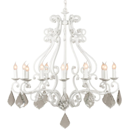 Linea verdace hanglamp Barozzi, 12-lichts glossy wit