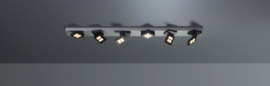 Bopp leuchten plafondlamp Book led, 6-lichts mat aluminium met  zwart
