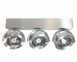 Plafondspot  QR0003-41 led, 3-lichts mat nikkel incl led