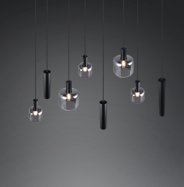 Trio lighting hanglamp Mataro, 8-lichts zwart