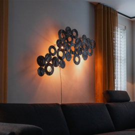 Qazqa wandlamp Circles, 138 cm koper