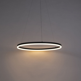 Qazqa hanglamp Anello led, zwart incl. switch dimmer