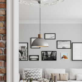 By Rydéns hanglamp Buckler, antiek zilver incl. licht bron