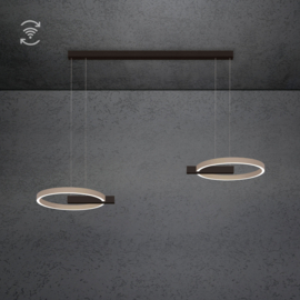 Escale hanglamp Midnight double led · 40 cm (144 cm) Funk zwart-taupe
