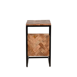 Label 51 Bijzettafel Shift,  rough mangohout/zwart metaal