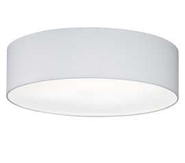 Plafondlamp Maat, witte stoffen kap 55 cm