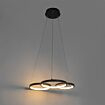 Qazqa hanglamp Rondas led, 3-lichts zwart incl. switch dimmer 52 cm