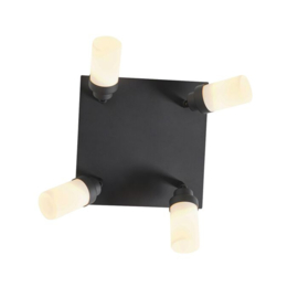 Qazqa plafondspot  Japie led, 4-lichts zwart incl. licht bron IP44