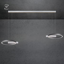 Escale hanglamp Midnight double led · 40 cm (174 cm) Funk aluminium-antraciet