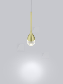 Helestra hanglamp Endo led 1-lichts, mat zwart - goud