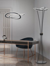 Trio lighting hanglamp Oakland led, mat zwart met switch dimmer