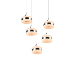 Trio lighting  hanglamp Dios led, 5-lichts mat nikkel