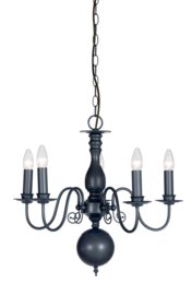 Linea verdace hanglamp Brugge, 5-lichts lood