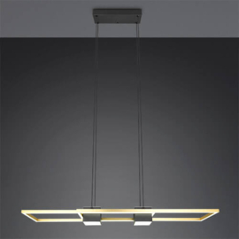 Trio lighting hanglamp Albany led, zwart-goud incl. afstandsbediening
