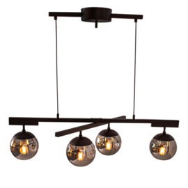 By Rydéns hanglamp Labelle, zwart met smoke glas incl. ledbron