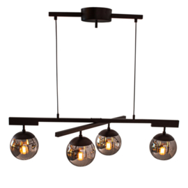 By Reydens hanglamp Labelle, zwart met smoke glas incl. ledbron