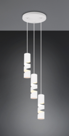 Trio lighting hanglamp Stream, 3-lichts wit rond