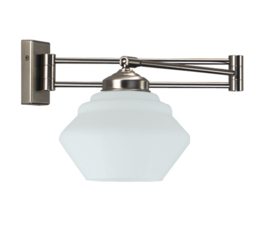 Wandlamp Trapezium, zwenkbaar opaal glas