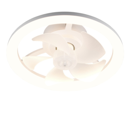 Trio lighting plafond ventilator Pajala  led, wit incl. remote