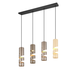 Trio lighting hanglamp Stream, 4-lichts multicolor