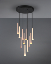 Trio lighting hanglamp Fiato led, zwart rond incl. switch dimmer