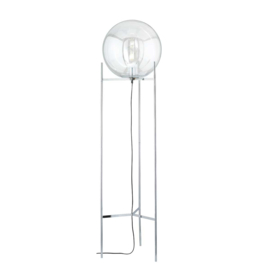 Light trend vloerlamp Ronda, chroom met glas