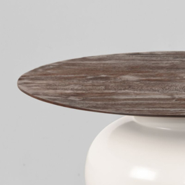 Label 51 Salontafel Dim, espresso mangohout-creme metaal