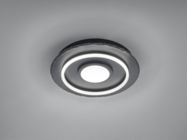 Trio lighting plafondlamp Corbie led, zwart rond incl. switch dimmer