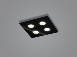 Plafondlamp Belos led, mat zwart met murano glas 38 cm