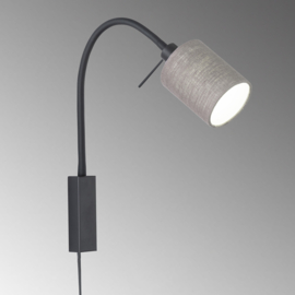 Fischer & Honsel wandlamp Flex Maui led, mat zwart met stof