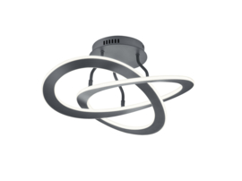 Trio lighting plafondlamp Oakland led, 2-lichts rond antraciet