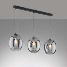 Fischer&honsel hanglamp Nayla, 3-lichts zwart