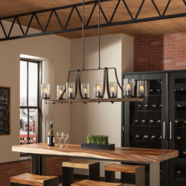 Elstead lighting hanglamp Angelo, 8-lichts met glas