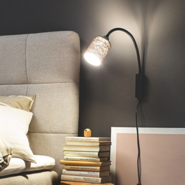 Fischer & Honsel wandlamp Flex Maui led, mat zwart met stof