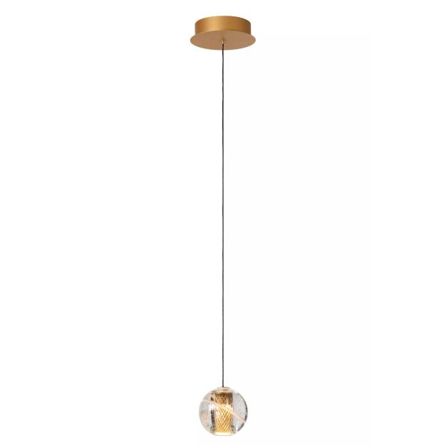 Lucide hanglamp Dilenko led, 1-lichts mat goud/ messing
