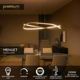 Lucide MENUET - Hanglamp - LED Dimb. - CCT - 1x58W 2200K/3000K - Taupe