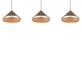 Trio lighting  hanglamp Laguna led, 3-lichts koffie bruin