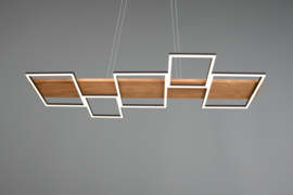 Trio lighting hanglamp Harper led, hout-zwart met switch dimmer