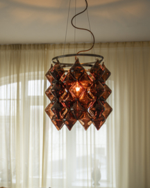 By Rydéns Gemma hanglamp Ø45 cm zwart satijn/bruin